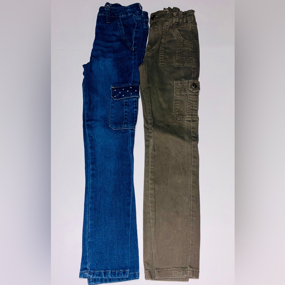 1st Kiss Kids Jeans - Dark Blue & Olive Green Cargo Set